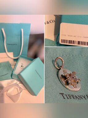 Authentic Tiffany & Co. 925 Sterling Silver Snowflake Charm Pendant.
